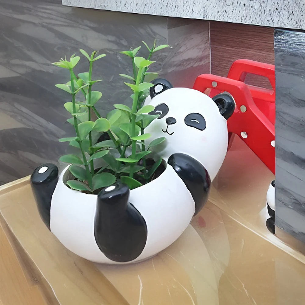 Sleeping Panda Resin Pot